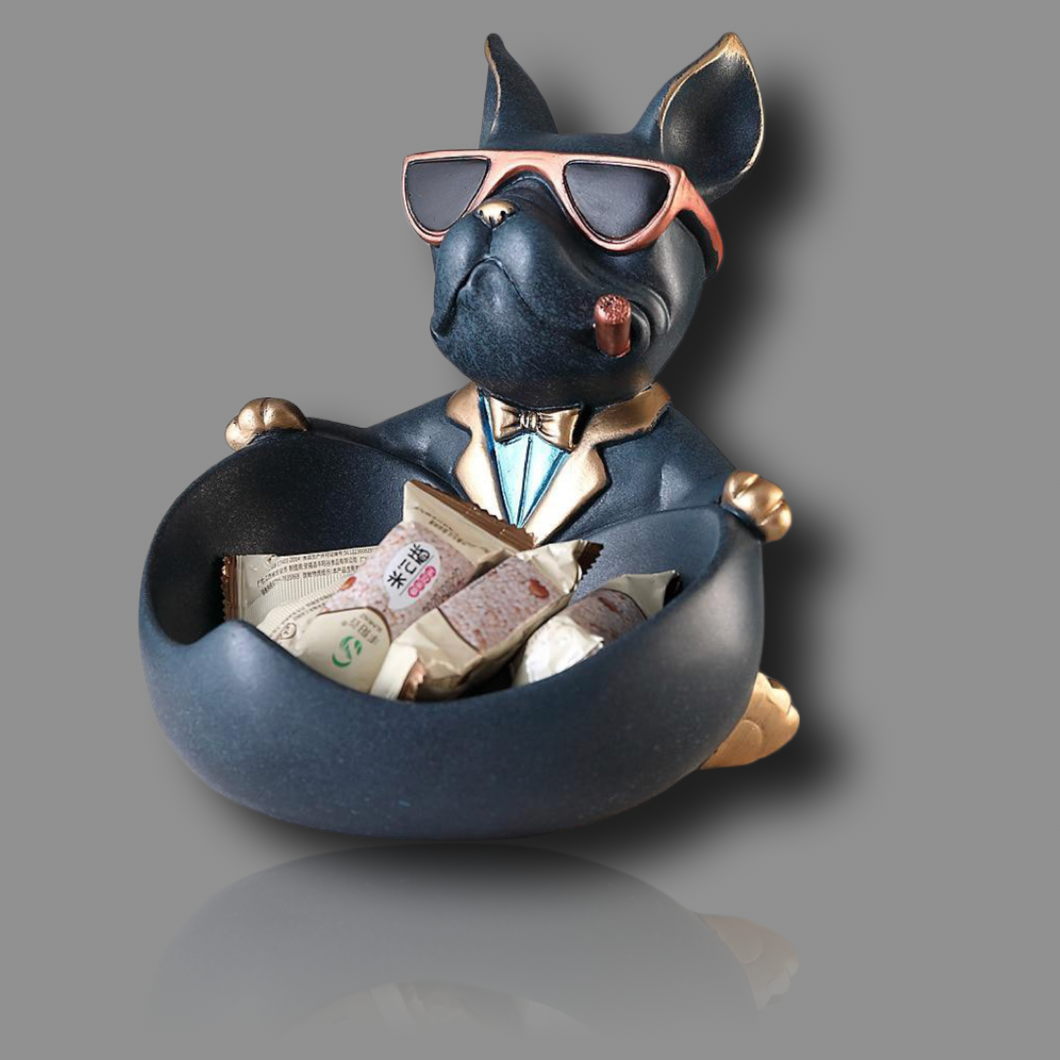 The Titen Home Sculpture and Statue, Bulldog compartment shape, from Black Rose Store, for the best Home Interior Modern Design 