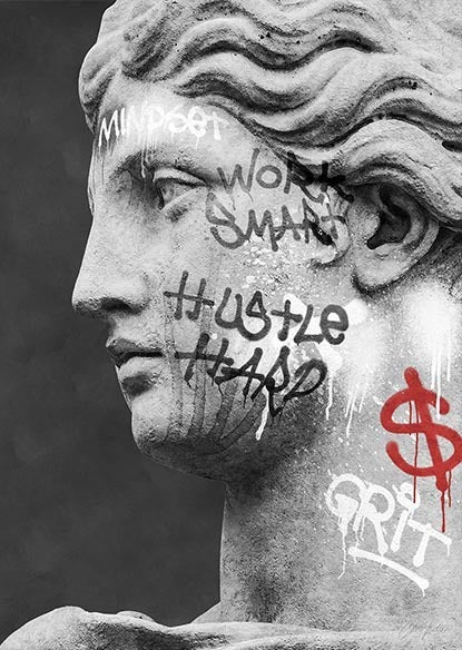 Statue of David Graffiti Art Canvas Painting David Head Sculpture Posters and Prints Street Wall Art Pictures for Room Decor