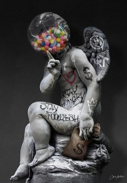 Statue of David Graffiti Art Canvas Painting David Head Sculpture Posters and Prints Street Wall Art Pictures for Room Decor