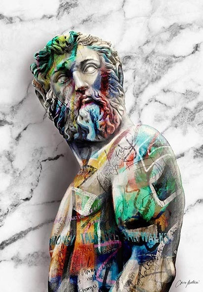 Statue of David Graffiti Art Canvas Painting David Head Sculpture Posters and Prints Street Wall Art Pictures for Room Decor